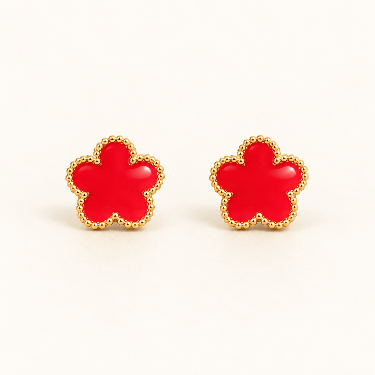 Amara Red Earrings | 18ct Gold Plated Stud Earrings (Copy)