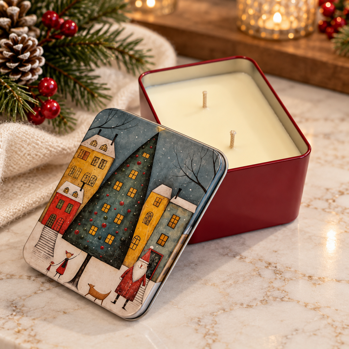 Holiday Spice Christmas Candle Tin – 300g Large