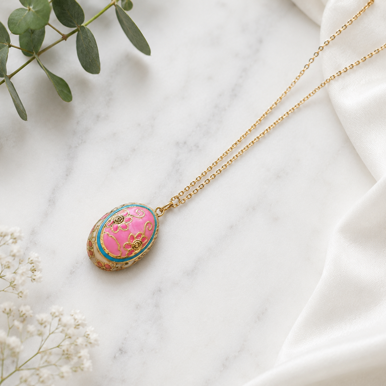 The Imperial Egg Necklace | Blush Rose