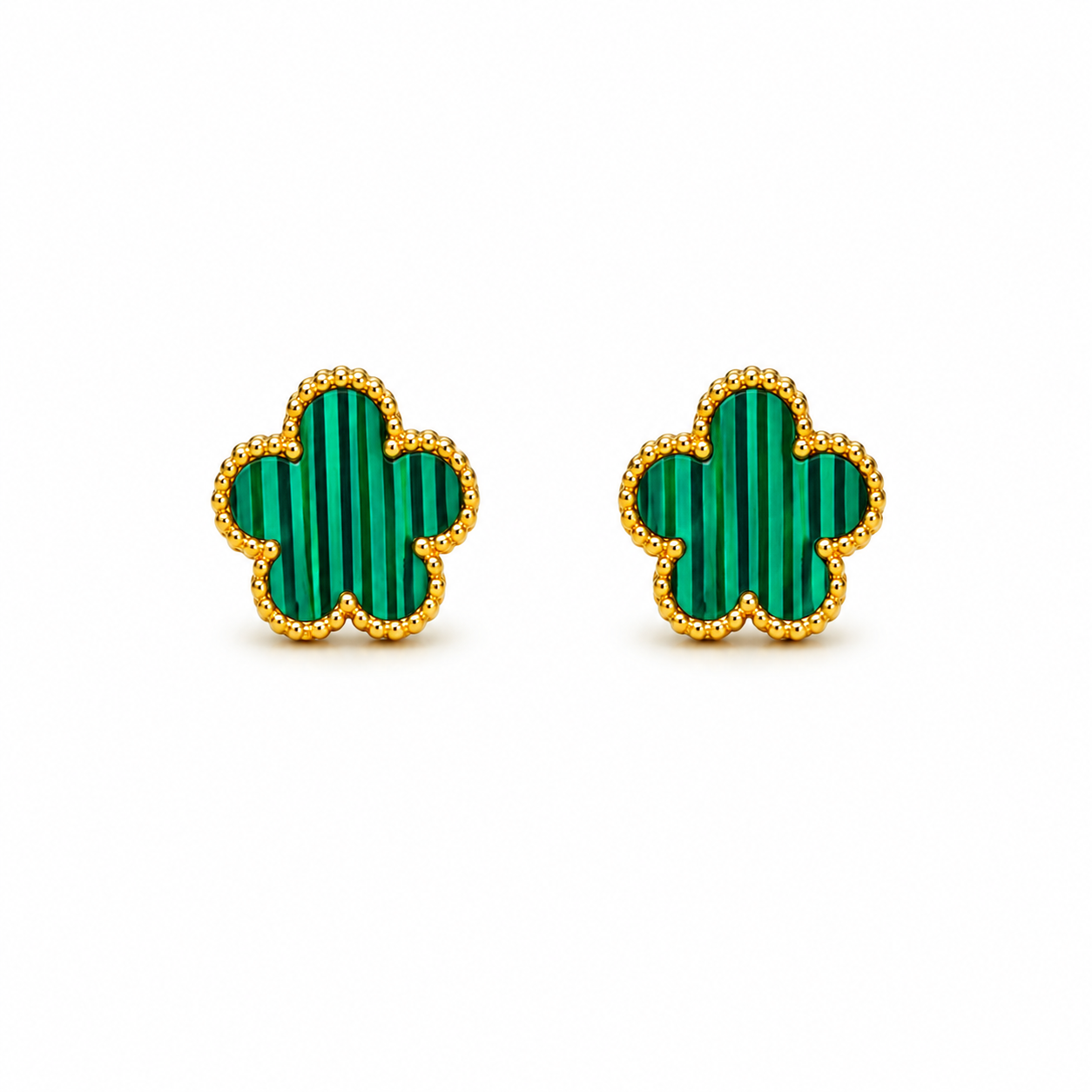 Amara Green Earrings | 18ct Gold Stud Earrings