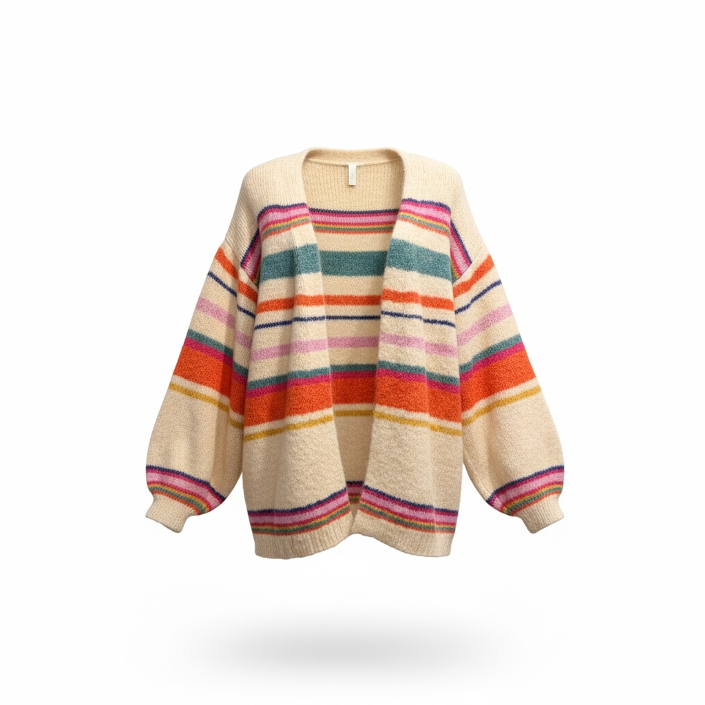 Multi Stripe Knit Cardigan