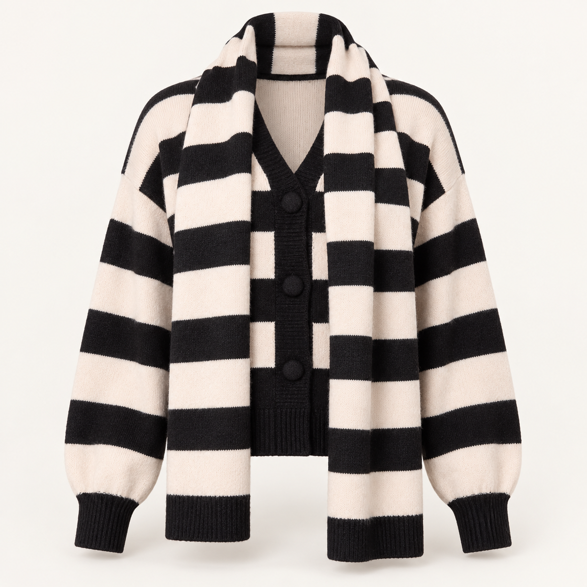 The Mayfair Striped Scarf Cardigan