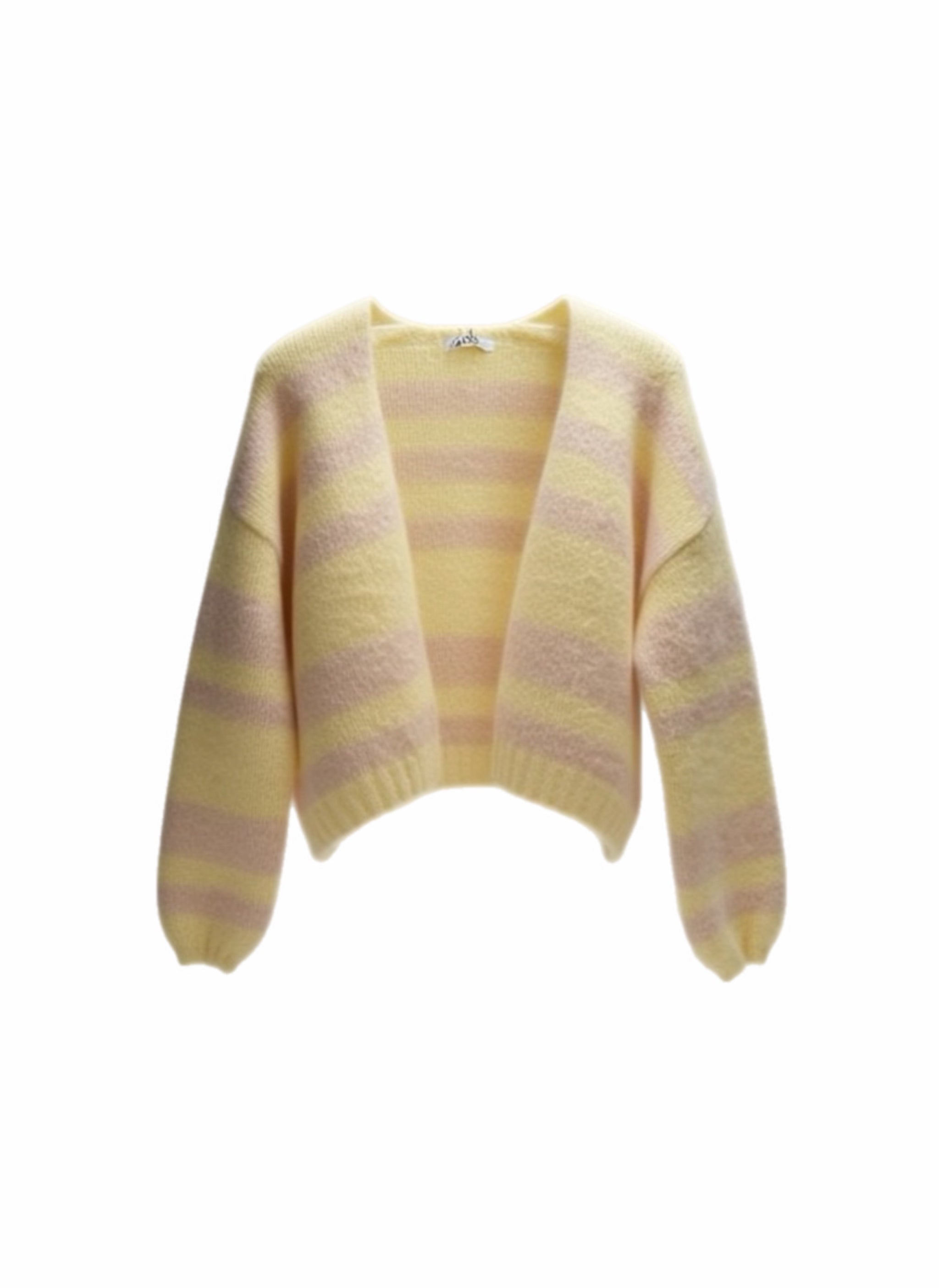 Soft Stripe Open Front Cardigan