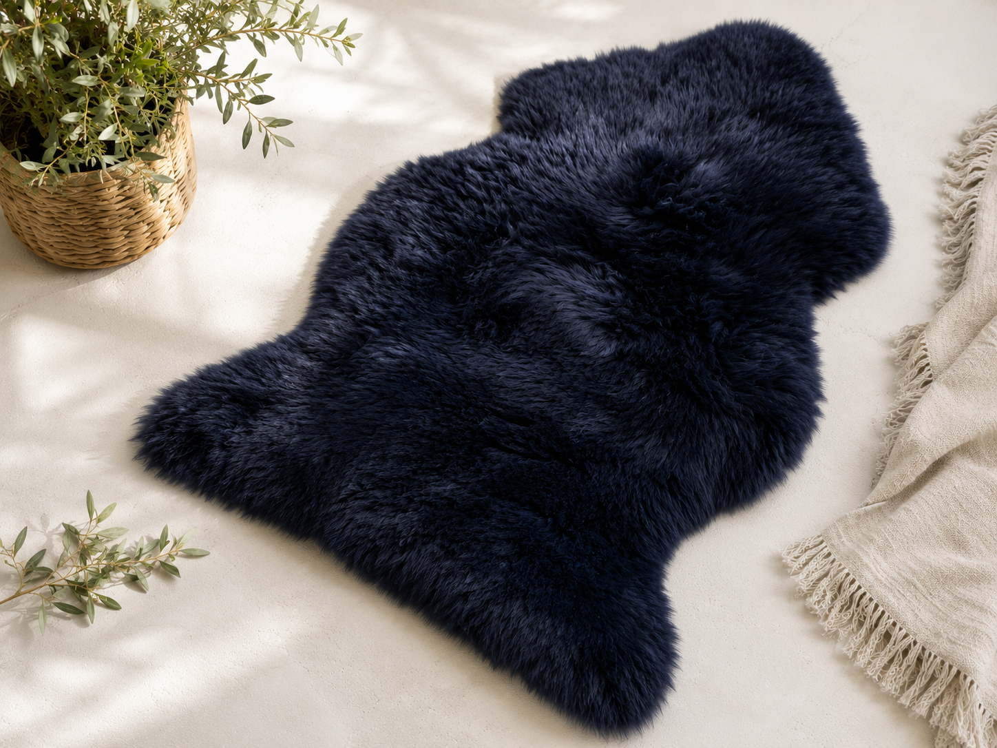 The Navy Sheepskin Rug