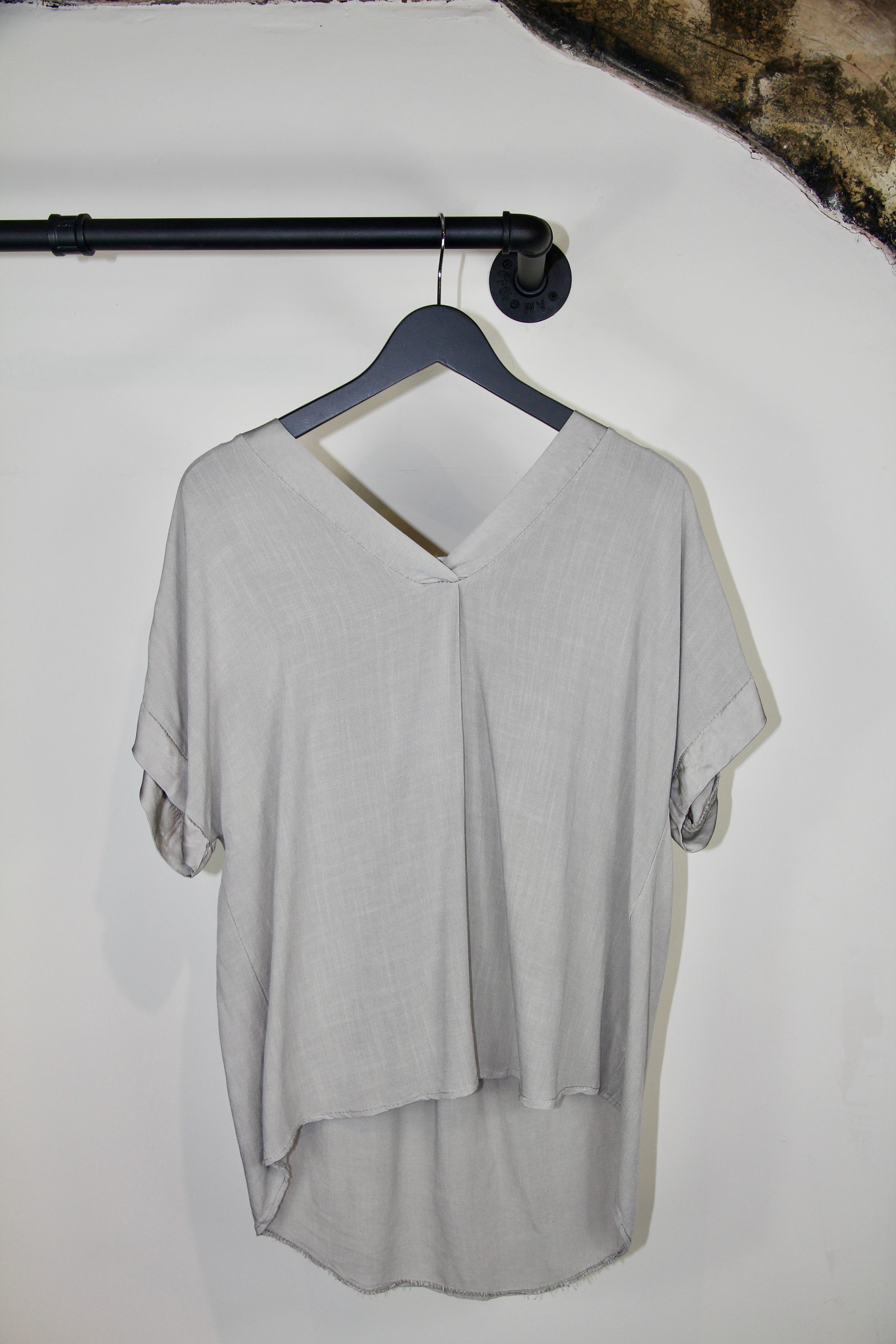 V-Neck Satin Trim Top