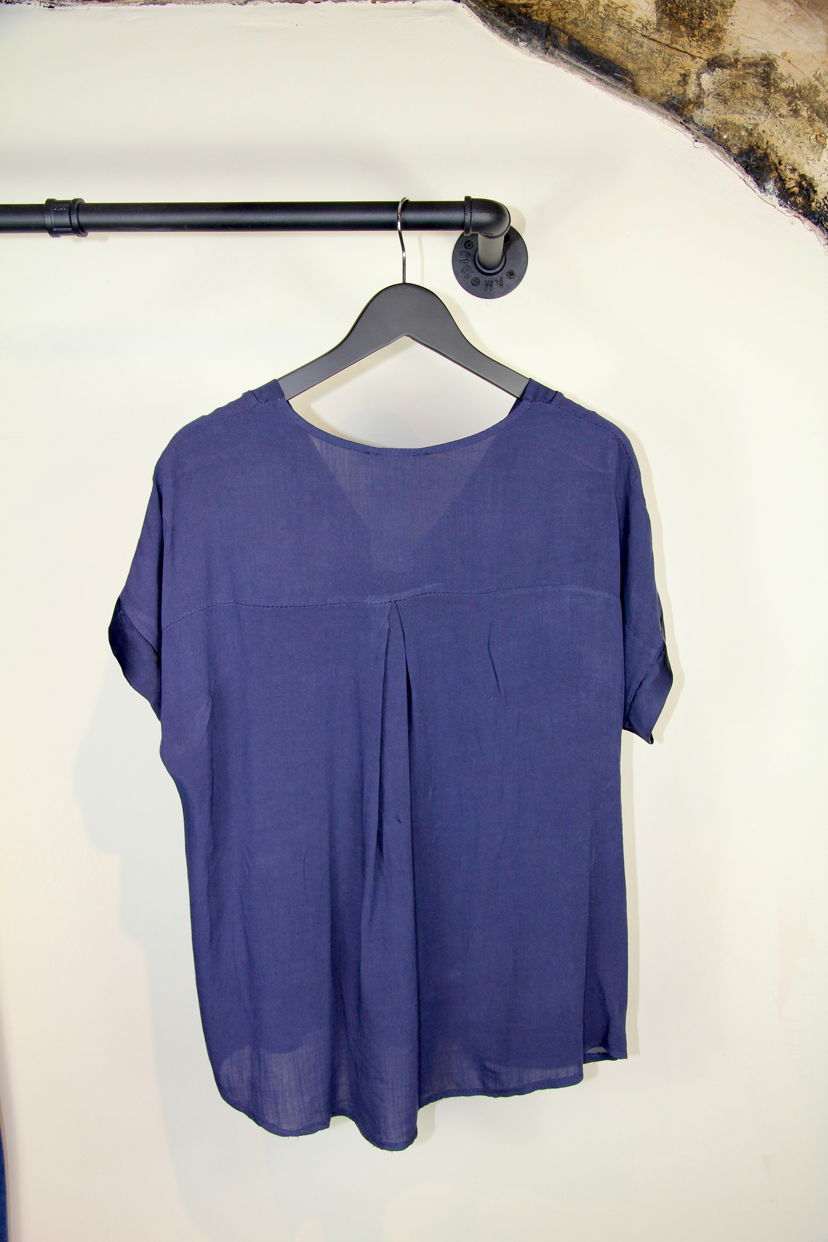 V-Neck Satin Trim Top