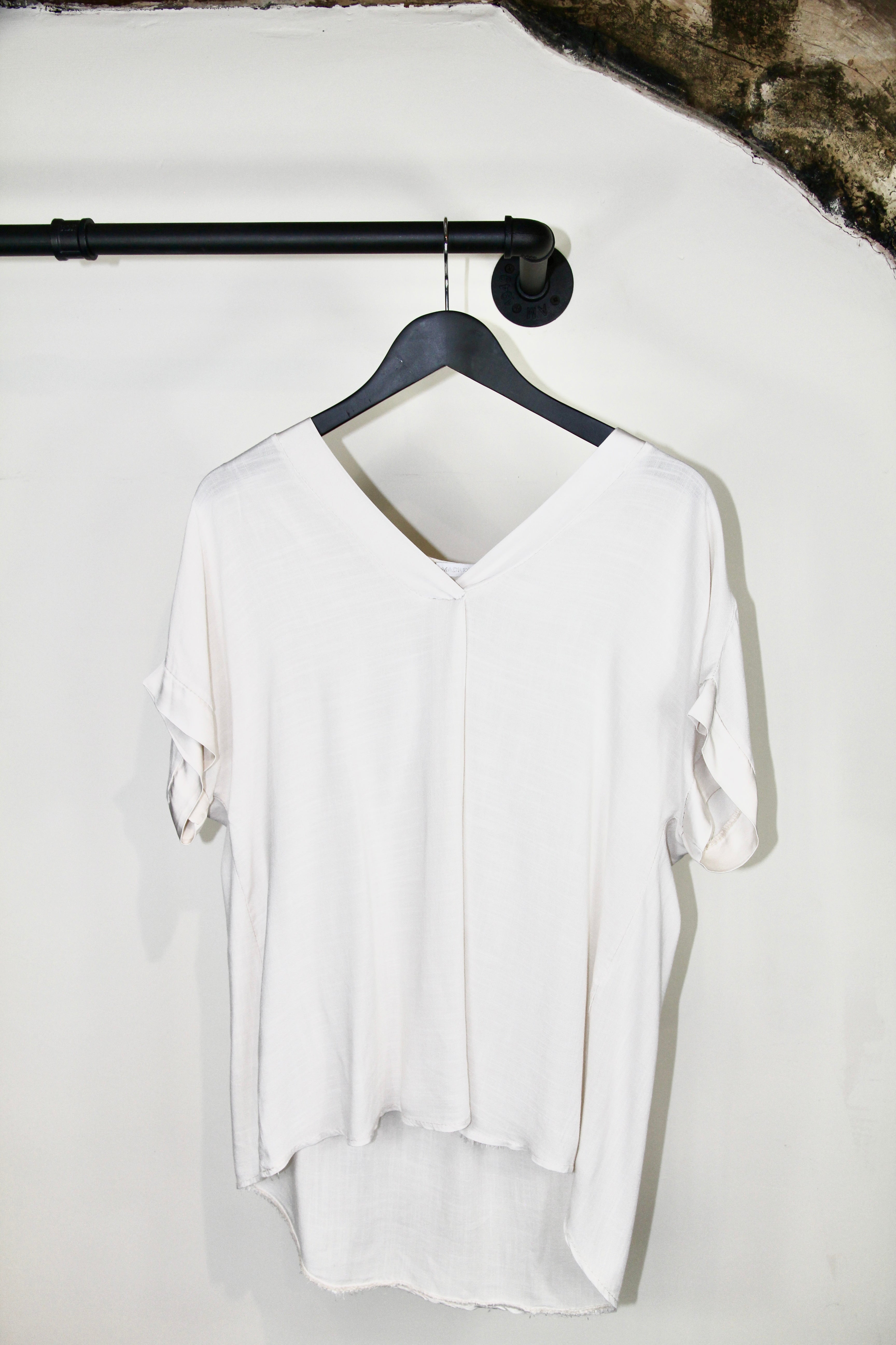 V-Neck Satin Trim Top