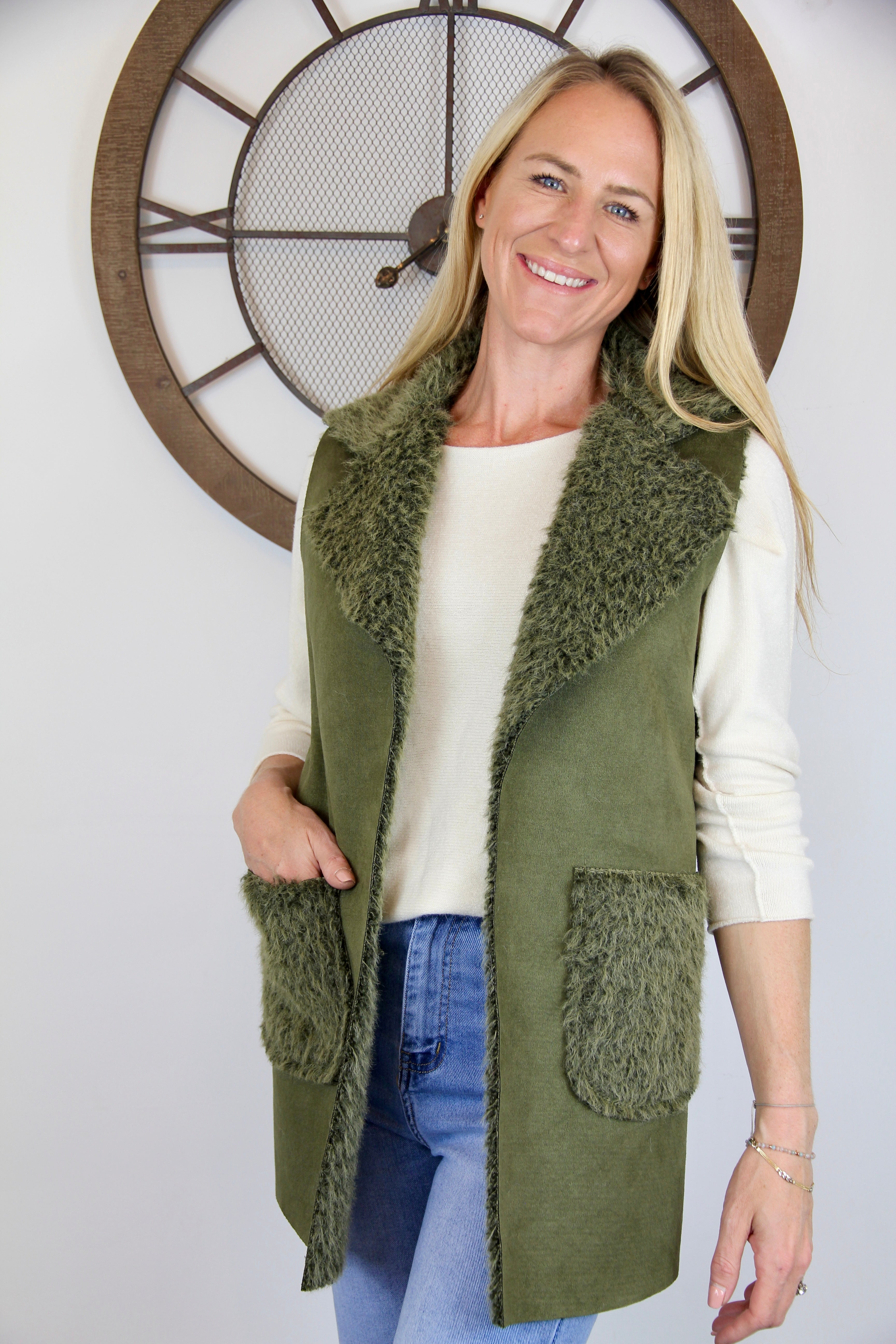 Suede Effect Gilet