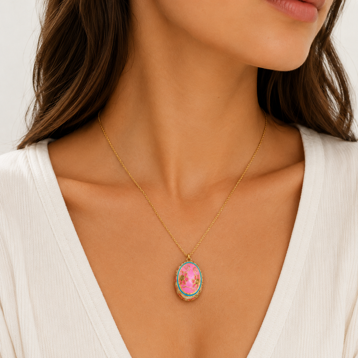 The Imperial Egg Necklace | Blush Rose