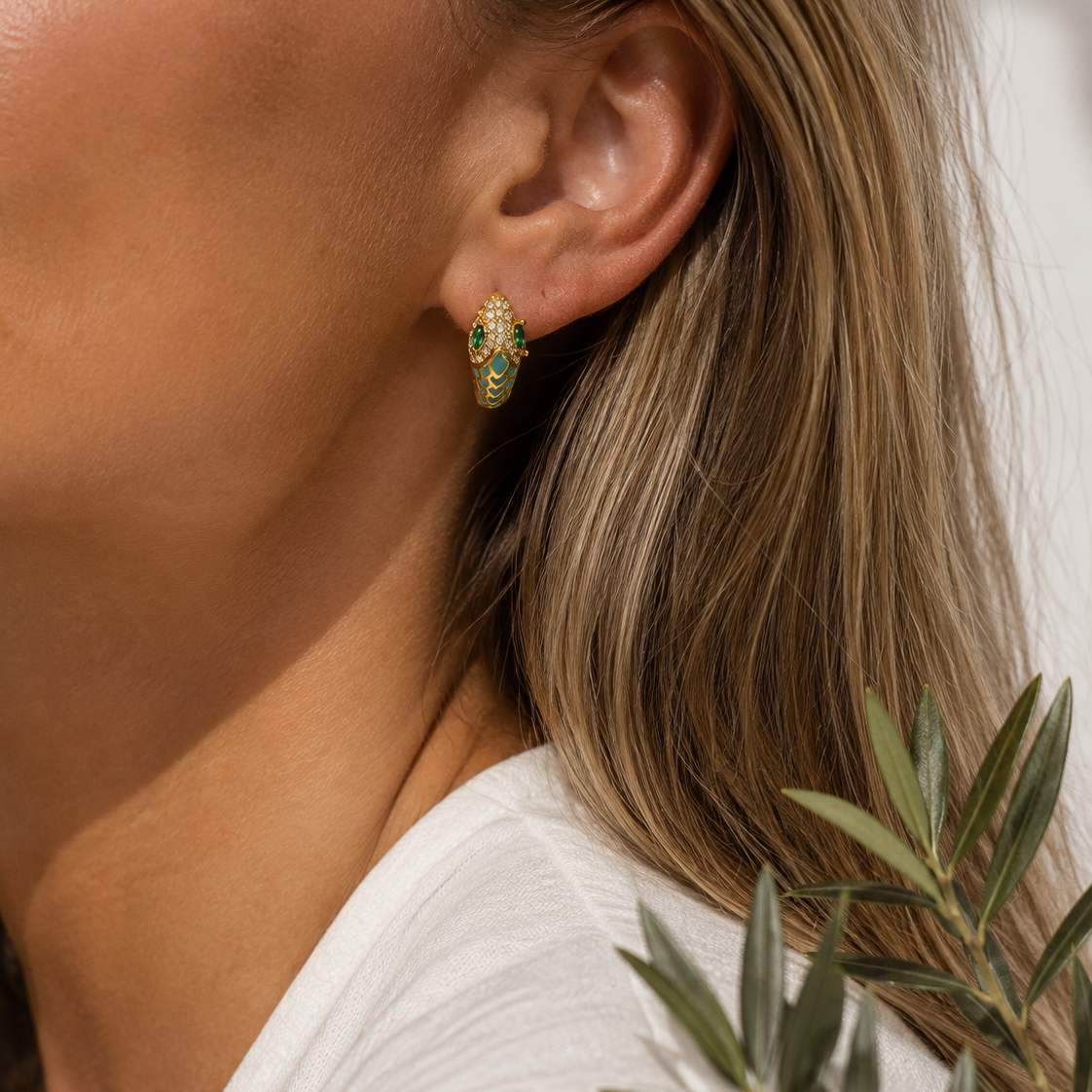 Blue Serpent Earrings | 14ct Gold Plated Earrings
