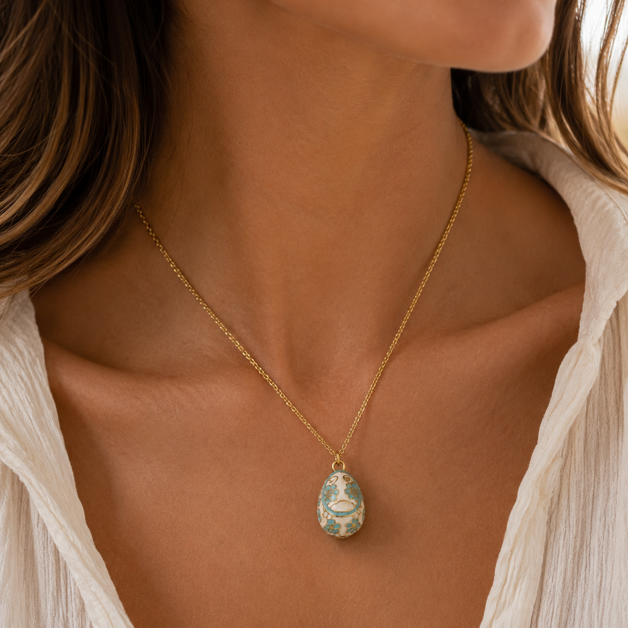 The Imperial Egg Necklace | Bluebell Ivory