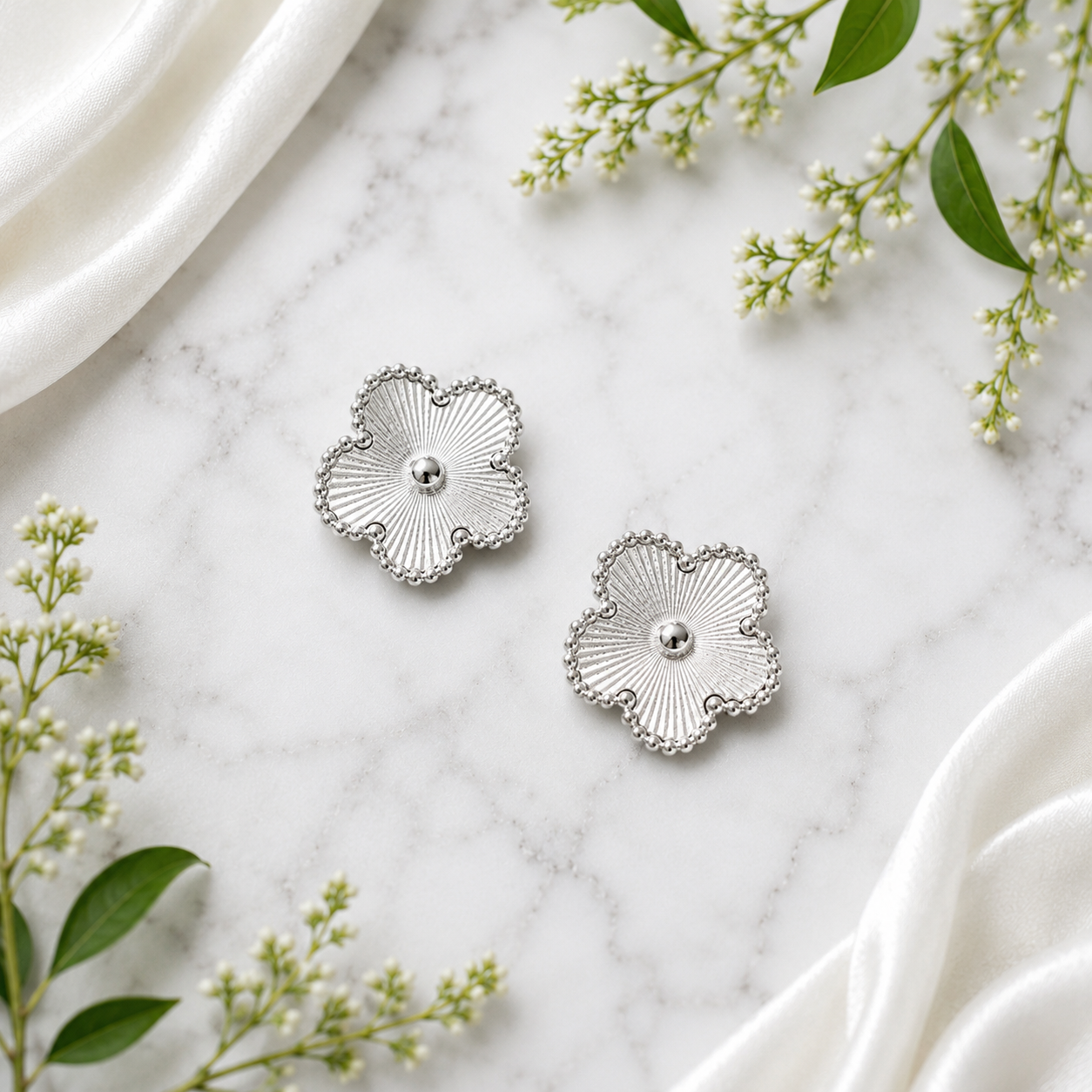 The Amara Silver Stud Earrings
