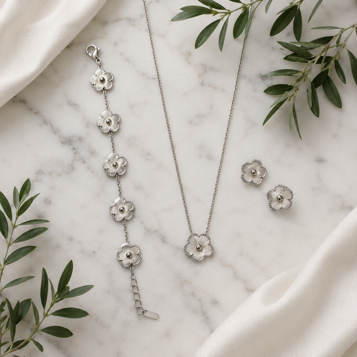 The Amara Silver Stud Earrings