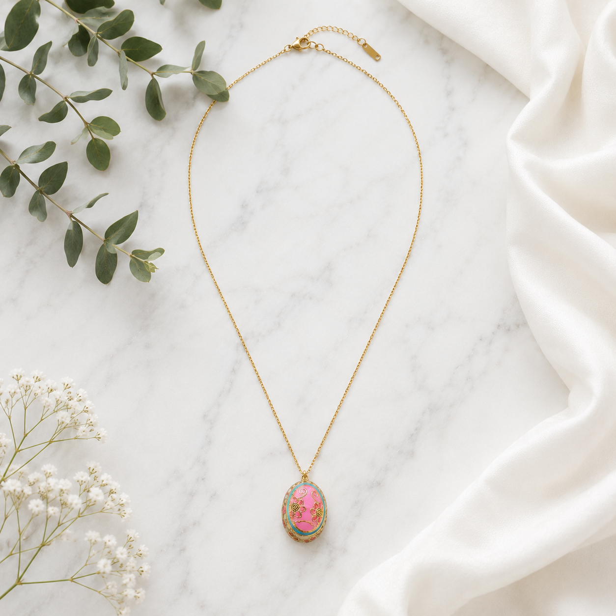 The Imperial Egg Necklace | Blush Rose