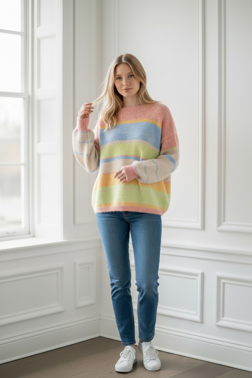 Pastel Stripe Knit Jumper