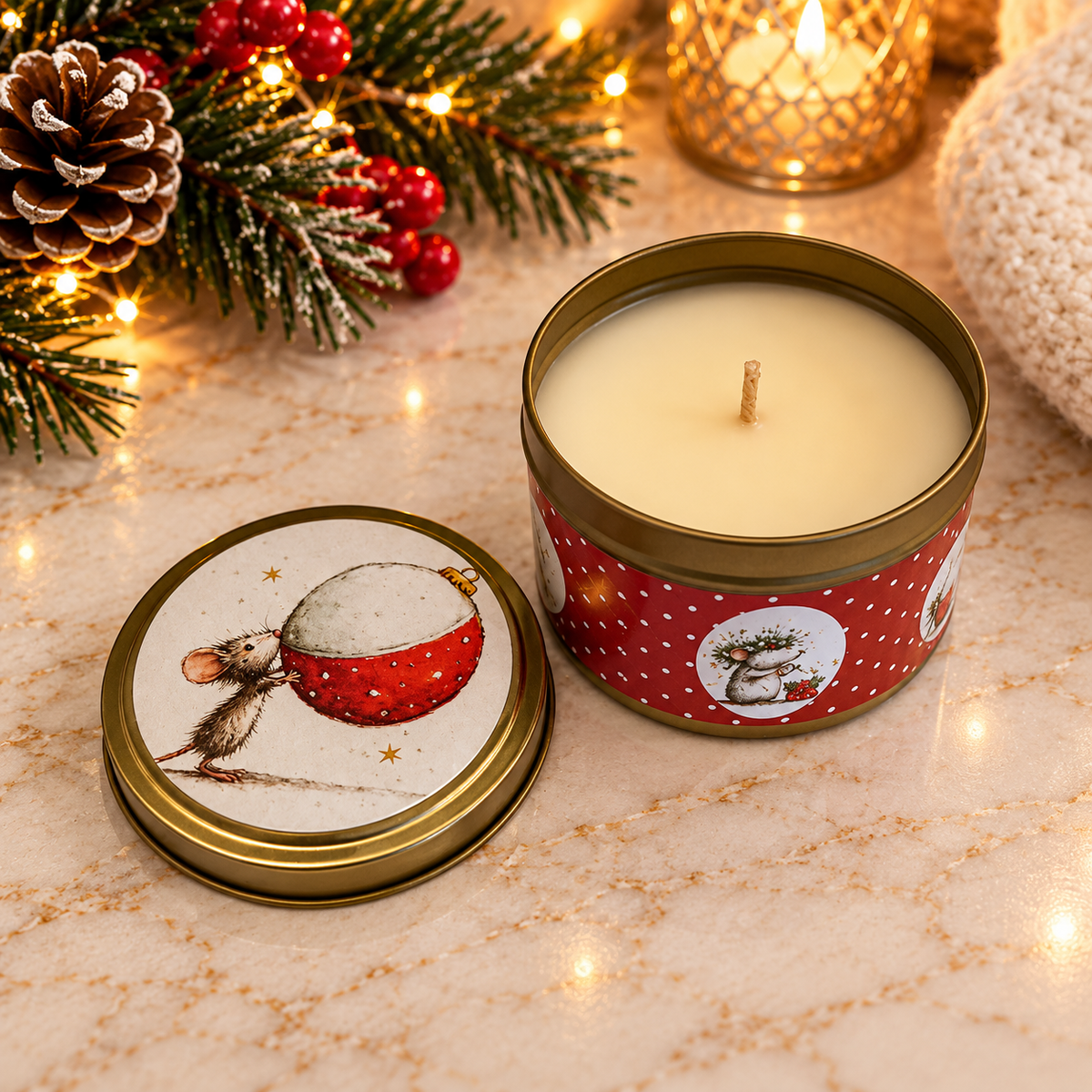 Mouse Christmas Candle