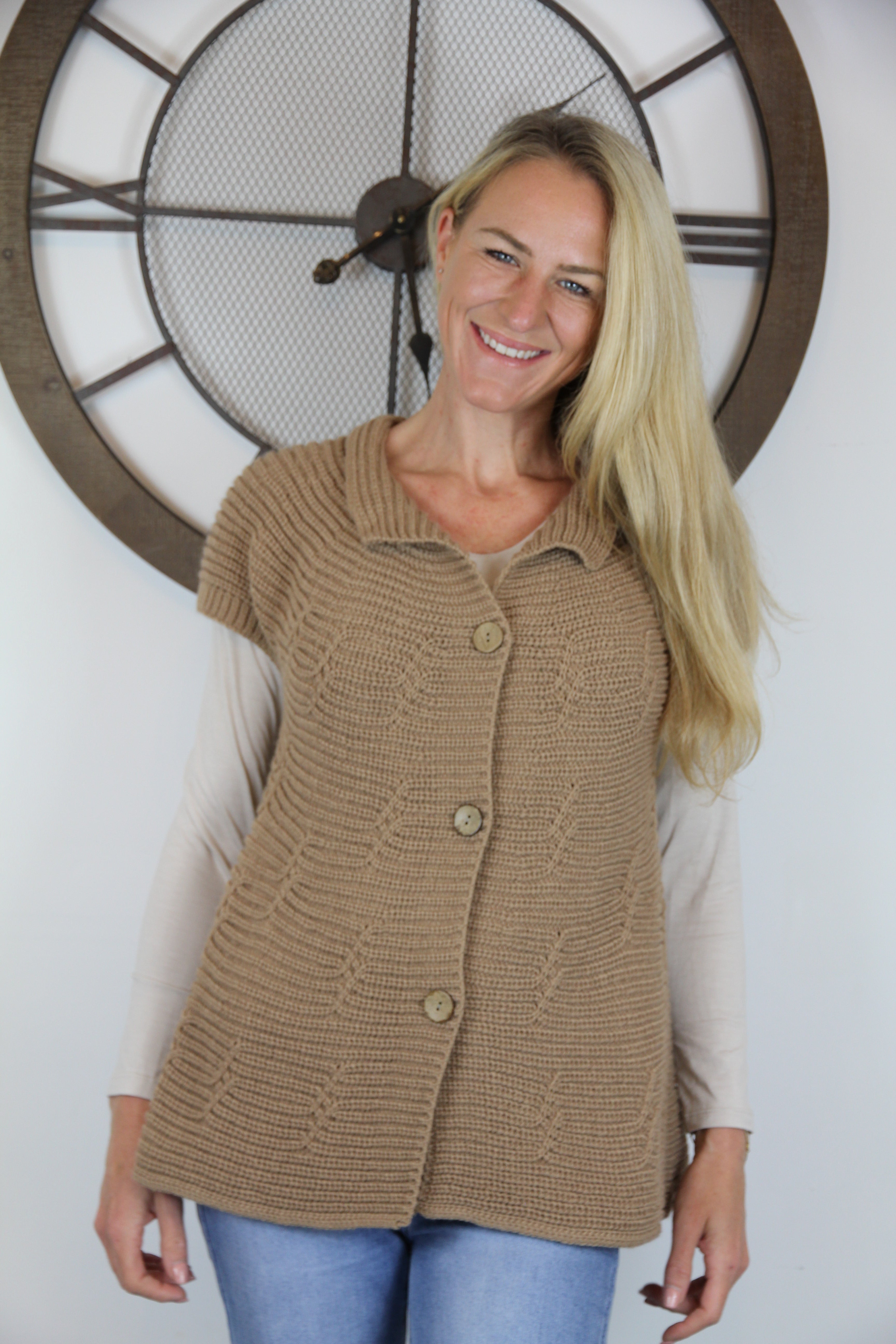 Longline Knit Cardigan Vest