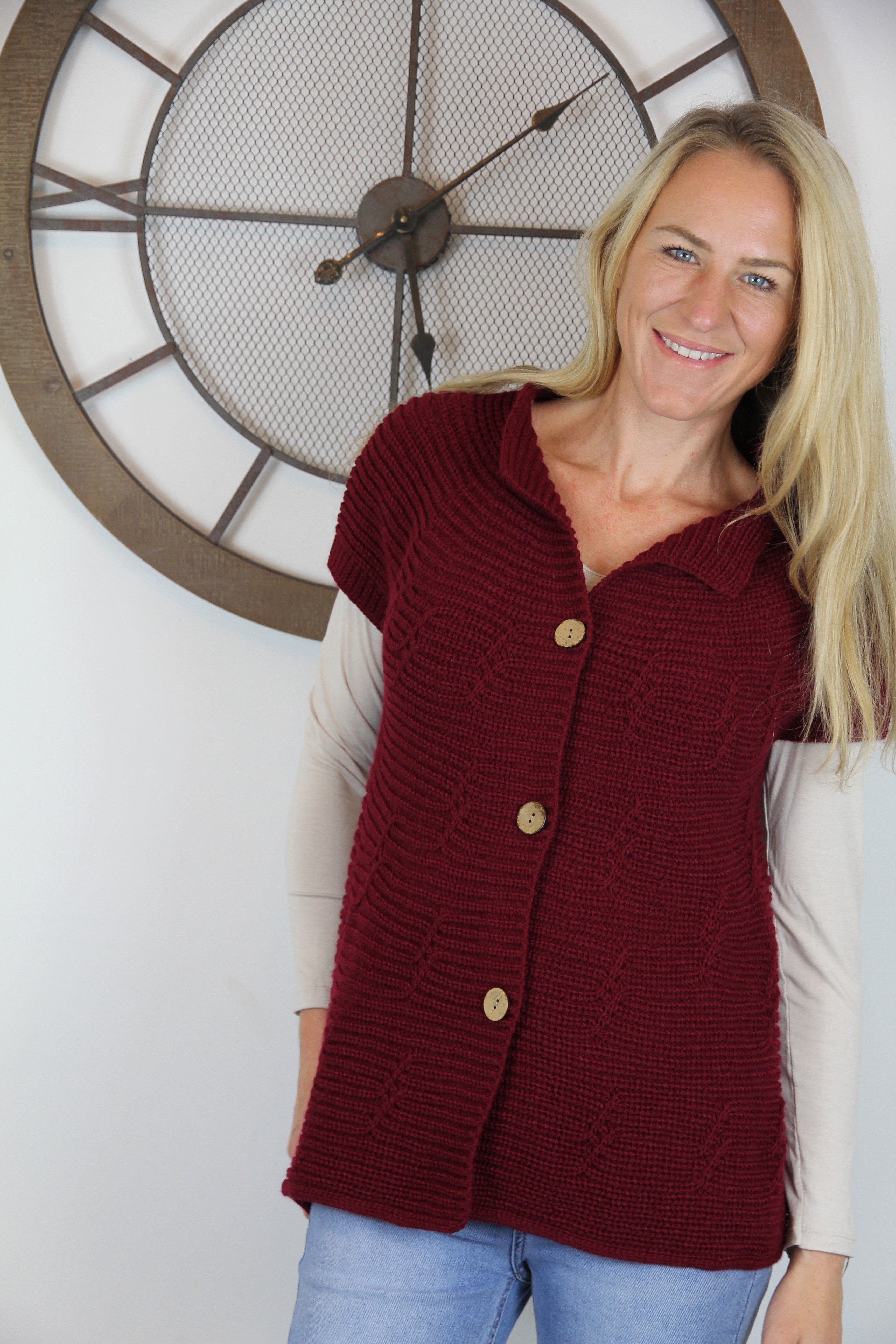 Longline Knit Cardigan Vest