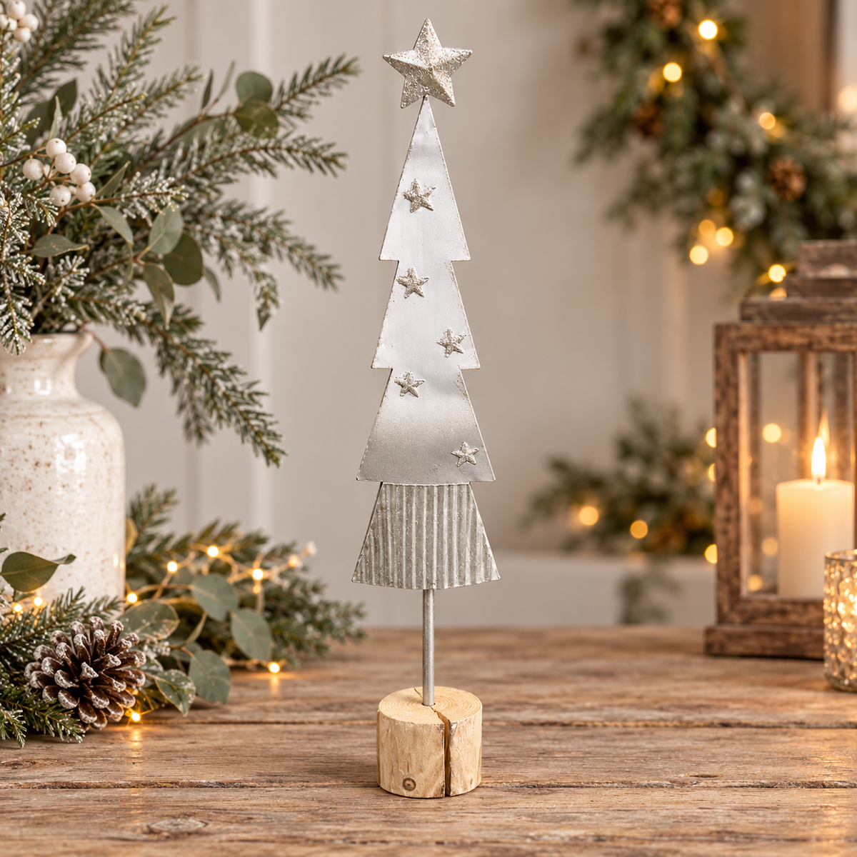 Silver Star Metal Christmas Tree