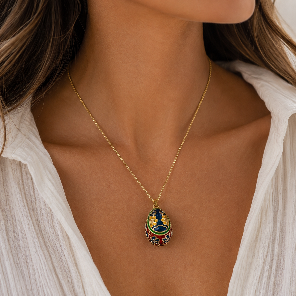 The Imperial Egg Necklace | Windsor Blue
