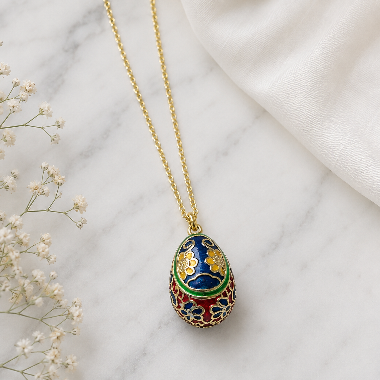 The Imperial Egg Necklace | Windsor Blue