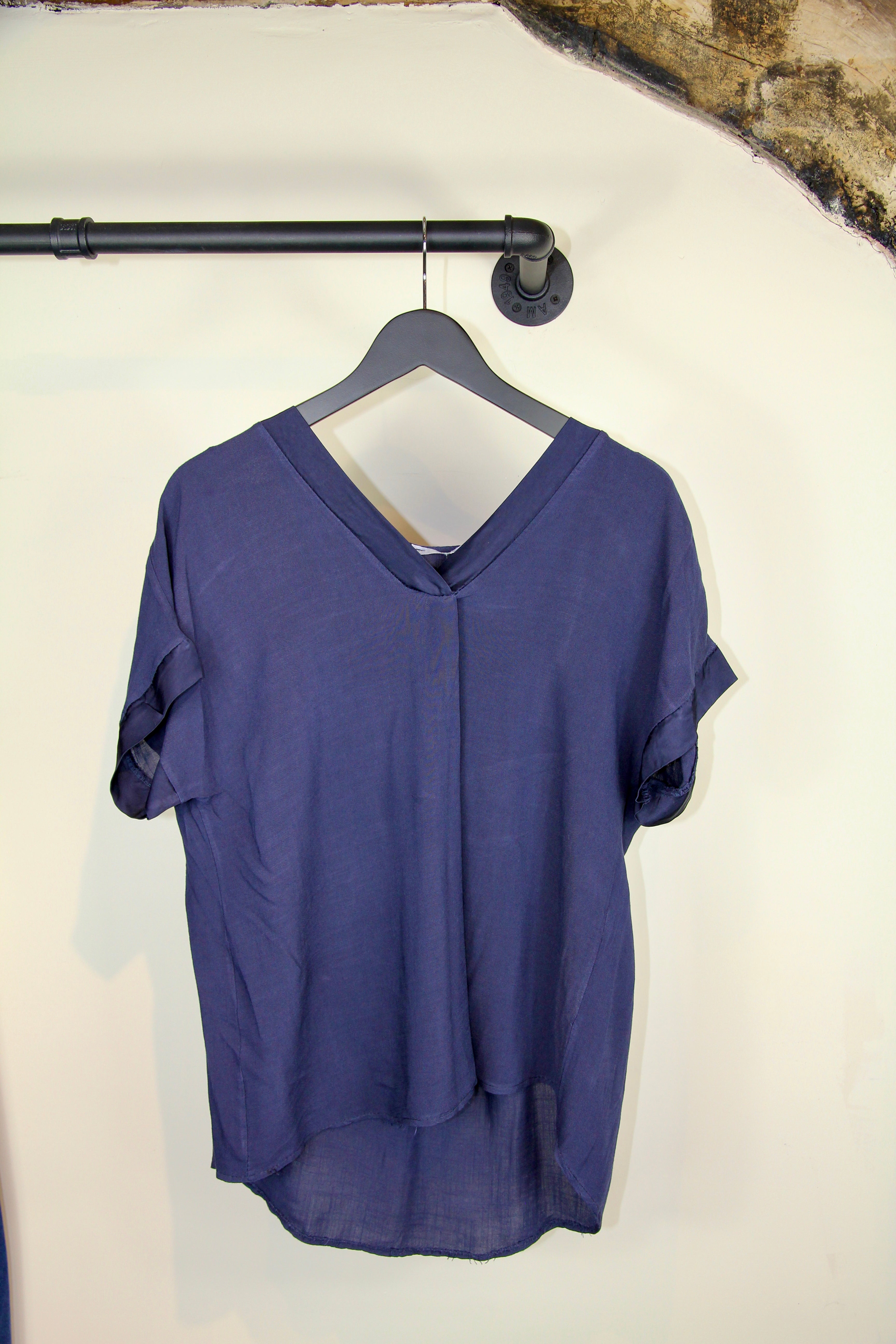V-Neck Satin Trim Top
